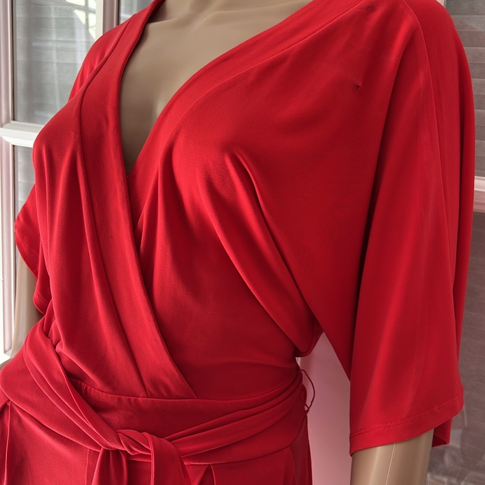 NY & Co stretch Red/orange  Women's Jumpsuit - Picture 3 of 14
